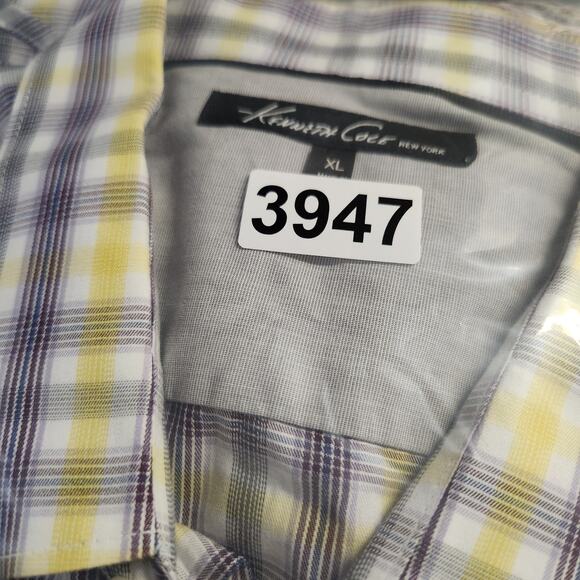 Kenneth Cole Shirt Mens Size XL Long Sleeve Button Down Plaid - Picture 12 of 12